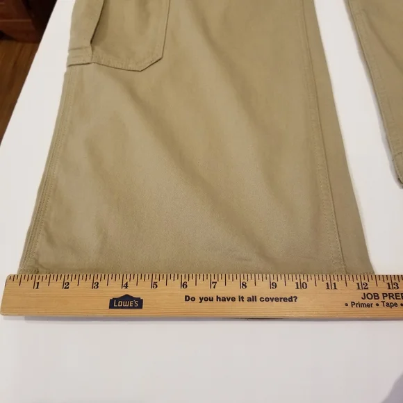 Arizona Jean Co Cargo Pants Women's 14 Pockets British Khaki Flared Cotton New - Picture 5 of 9